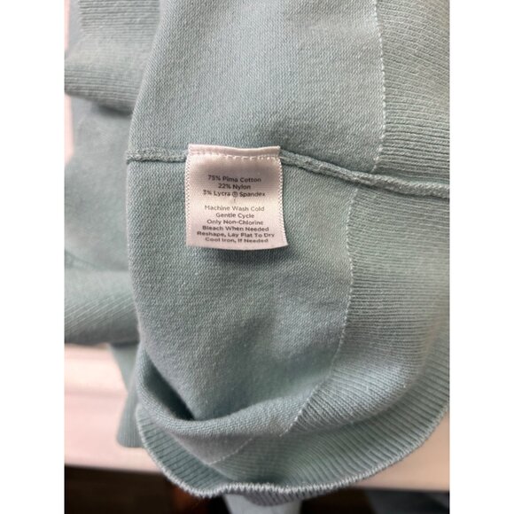 Talbots Woman Pima Cotton 1X Cardigan & Tank Set Light Blue - Picture 5 of 14